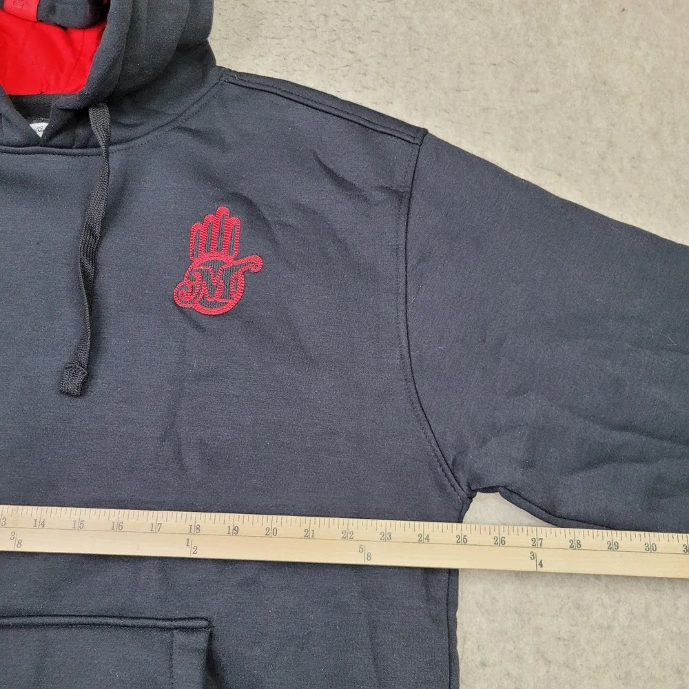 Miskeen Originals Hoodie Mens Size XL Black Jacket Pockets Faded Distressed‎ VTG